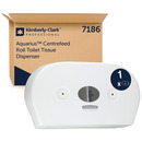 Dozownik podw&oacute;jny do papieru toaletowego KIMBERLY-CLARK, 7186, centralne odwijanie, bia�y
