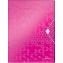 Teczka z gumk� LEITZ WOW 30mm 250k A4 r&oacute;�owa 46290023