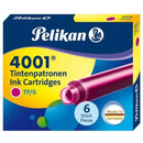 Naboje kr&oacute;kie ciemne r&oacute;�owe TP/6 321075 PELIKAN