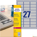 Etykiety Heavy Duty 63.5x29.6mm srebrne poliestrowe L6011-20szt AVERY ZWECKFORM