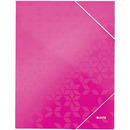 Teczka kartonowa z gumk� LEITZ r&oacute;�owy WOW 39820023