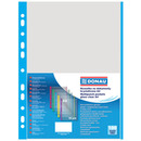 Koszulki na dokumenty DONAU, PP, A4, krystal, 40mikr., kolorowy brzeg - niebieski, 100szt.