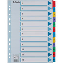 Przekładki kartonowe MYLAR A4 1-12 białe 100162 ESSELTE