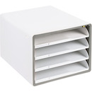 Szafka na dokumenty YELLOW ONE platikowa 4 szuflady otwarte szara YL-SP04NW 120-1896