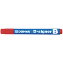 Marker do tablic DONAU D-Signer B, okrgy, 2-4mm (linia), czerwony