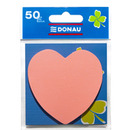 Bloczek samoprzylepny DONAU, 1x50 kart., serduszko, zawieszka, jasnor&oacute;�owy