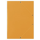 Teczka z gumk� DONAU, karton, A4, 400gsm, 3-skrz., pomara�czowa