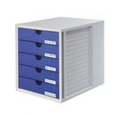 Zestaw 5 szufladek HAN System-Box, polistyren, A4, szaro-niebieski