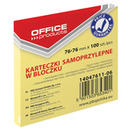 Bloczek samop. OFFICE PRODUCTS, 76x76mm, 100 kart., jasnote