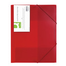 Teczka z gumką Q-CONNECT, PP, A4, 400mikr., 3-skrz., transparentna czerwona