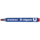 Marker permanentny DONAU D-Signer U, okrgy, 2-4mm (linia), czerwony