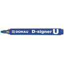 Marker permanentny DONAU D-Signer U, okrgy, 2-4mm (linia), niebieski