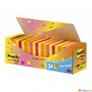 Bloczek samoprzylepny POST-IT_ (654-NP24), 76x76mm, 21+3x100 kart., mix kolor&oacute;w, 3 bloczki GRATIS