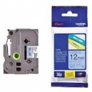 Ta�ma Brother laminowana 12mm x 8m czarny nadruk / niebieskie t�o