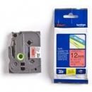 Ta�ma Brother laminowana 12mm x 8m czarny nadruk / czerwone t�o