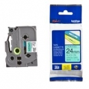 Ta�ma Brother laminowana 24mm x 8m czarny nadruk / zielone t�o