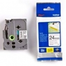 Ta�ma Brother laminowana z mocnym klejem 24mm x 8m czarny nadruk/bia�e t�o