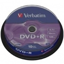 Verbatim DVD+R | 4.7GB | x16 | cakebox 10szt | matte silver