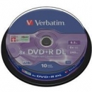 Verbatim DVD+R Double Layer | 8.5GB | x8 | cakebox 10szt | matte silver