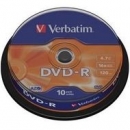 Verbatim DVD-R | 4.7GB | x16 | cakebox 10szt | matte silver