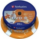Verbatim DVD-R | 4.7GB | x16 | cakebox 25szt do nadruku