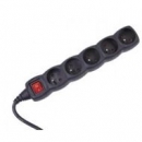 Omega listwa zasilaj�ca | 5m | 5 gniazd | black | 41107