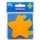 Bloczek samoprzylepny DONAU, 1x50 kart., gwiazdka, zawieszka, pomara�czowy