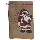 Worek na prezenty FOLIA PAPER, z mikołajem, 17x25cm, naturalny