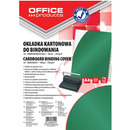 Ok�adki do bindowania OFFICE PRODUCTS, karton, A4, 250gsm, b�yszcz�ce, 100szt., zielone