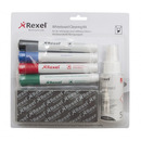Zestaw do tablic REXEL, spray, g�bka niemagnetyczna oraz 4 markery