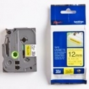 Ta�ma Brother laminowana z mocnym klejem 12mm x 8m czarny nadruk /�&oacute;�te t�o