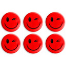 Magnesy do tablic czerwone buźki 30mm (6szt.) GM301-SC6 TETIS