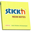Bloczek samoprzylepny 76x76mm 100k �&oacute;�ty neonowy 21133 STICK`N