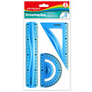 Zestaw geometryczny KEYROAD Flexible �redni, z linijk� 20cm, zawieszka, mix kolor&oacute;w