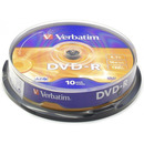 Pyta DVD-R 4,7GB VERBATIM cake (10szt) 16x Matt Silver 43523
