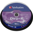 Pyta DVD+R 4,7GB VERBATIM cake (10szt) 16x Matt Silver 43498