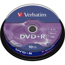 P�yta DVD+R 4, 7GB VERBATIM cake (10szt) 16x Matt Silver 43498