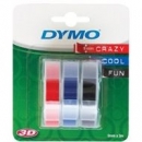 Dymo ta�ma do drukarek etykiet, 3D 3 rolkix3m/9mm mix kolor&oacute;w