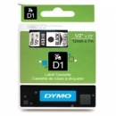 Dymo ta�ma do drukarek etykiet, D1 45010 | 12mm x 7m | czarny / przezroczysty