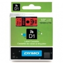 Dymo ta�ma do drukarek etykiet, D1 45017 | 12mm x 7m | czarny / czerwony