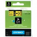 Dymo ta�ma do drukarek etykiet, D1 45018 | 12mm x 7m | czarny / �&oacute;�ty