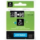 Dymo ta�ma do drukarek etykiet, D1 45021 | 12mm x 7m | bia�y / czarny