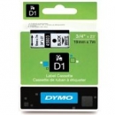 Dymo ta�ma do drukarek etykiet, D1 45803 | 19mm x 7m | czarny / bia�y