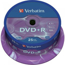 P�yta DVD+R 4, 7GB VERBATIM cake (25szt) 16x Matt Silver 43500
