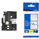 Ta�ma Brother laminowana 18mm x 8m czarny nadruk / bia�e t�o