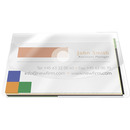 Kiesze� samoprzylepna Q-CONNECT, na wizyt&oacute;wki, z klapk�, 105x60mm, 10szt., transparentna