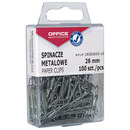 Spinacze metalowe OFFICE PRODUCTS, 26mm, w pudeku, 100szt., srebrne