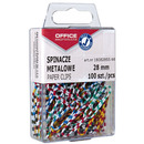 Spinacze metalowe OFFICE PRODUCTS Zebra, powlekane, 28mm, w pudeku, 100szt., mix kolorw