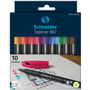 Zestaw cienkopis&oacute;w SCHNEIDER Topliner 967, 0, 4 mm, 10 szt., pude�ko z zawieszk�, mix kolor&oacute;w