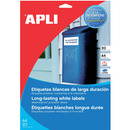 Etykiety poliestrowe APLI, 210x297mm, prostok�tne, bia�e 20 ark
